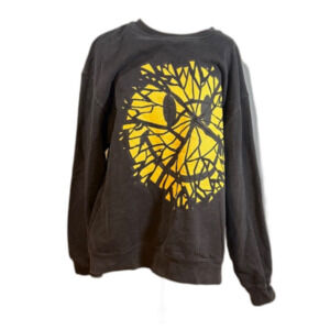 Chinatown Market Shattered Smiley Sweatshirt L Black/Yellow Streetwear Graphic